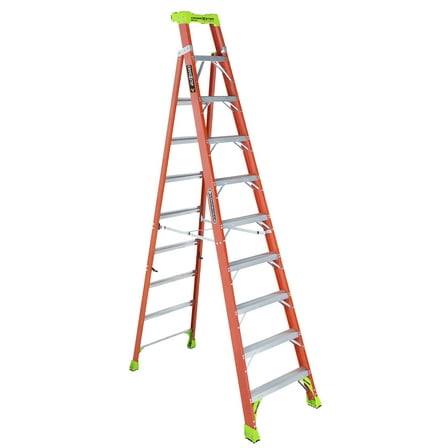 Louisville Ladder 10' Fiberglass Cross-Step Ladder, 14' Reach, 300 lbs Load Capacity, FXS1510