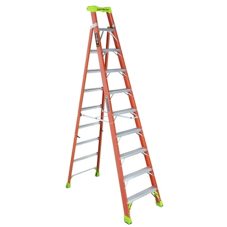 Louisville Ladder 10' Fiberglass Cross-Step Ladder, 14' Reach, 300 lbs Load Capacity, FXS1510