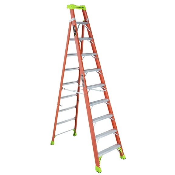 Louisville Ladder 10' Fiberglass Cross-Step Ladder, 14' Reach, 300 lbs Load Capacity, FXS1510