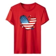 thumbnail image 2 of Joernso Independence Day Heart Unisex T-shirt Anti-wrinkle Exquisite Edging Polyester Tee Top for Daily, 2 of 8