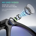 thumbnail image 2 of Gafas inteligentes EarlySincere 2026 con cámara 8 MP y Bluetooth 4K, 2 of 9