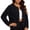 Black, variant on Sheghy Womens Denim Jacket Inspired Crew Neck Single Button Jacket - Solid Long Sleeve Winter Black S