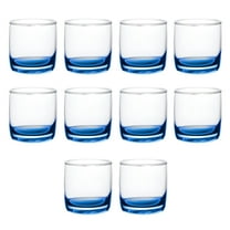 Heavy Base Whiskey Glasses 10 oz. Set of 10, Bulk Pack - Perfect for Scotch, Bourbon, Cocktail -  Blue
