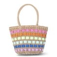 thumbnail image 3 of No Boundaries Festival Straw Top Handle Bag, Natural/Rainbow, Women's, 3 of 4