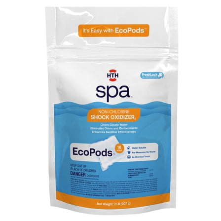 HTH Spa Care EcoPod Non-Chlorine Oxidizer - Effervescent Water Treatment Pods, 2 lb
