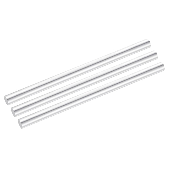 3Pcs 0.47"(12mm) Dia Round Aluminum Rods, 7.9"(200mm) Long 6061 Aluminum Round Rod Solid Lathe Bar Stock for Industry Construction DIY Crafts, Silver