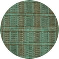 thumbnail image 1 of Ahgly Company Indoor Round Oriental Turquoise Blue Traditional Area Rugs, 3' Round, 1 of 4