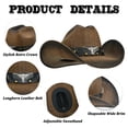 thumbnail image 2 of Sombrero vaquero FLUFFY SENSE. Straw Cattleman Crease para mujer/hombre, 2 of 6
