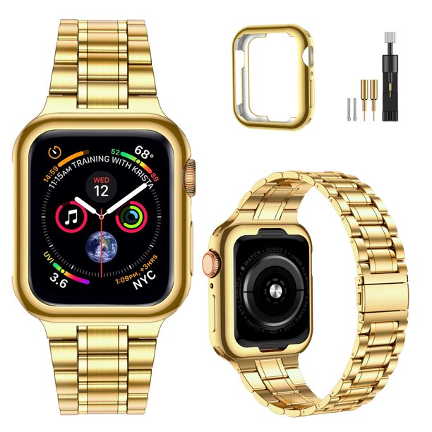 Correa de reloj MioHHR de acero inoxidable macizo para Apple de 44 mm/42 mm
