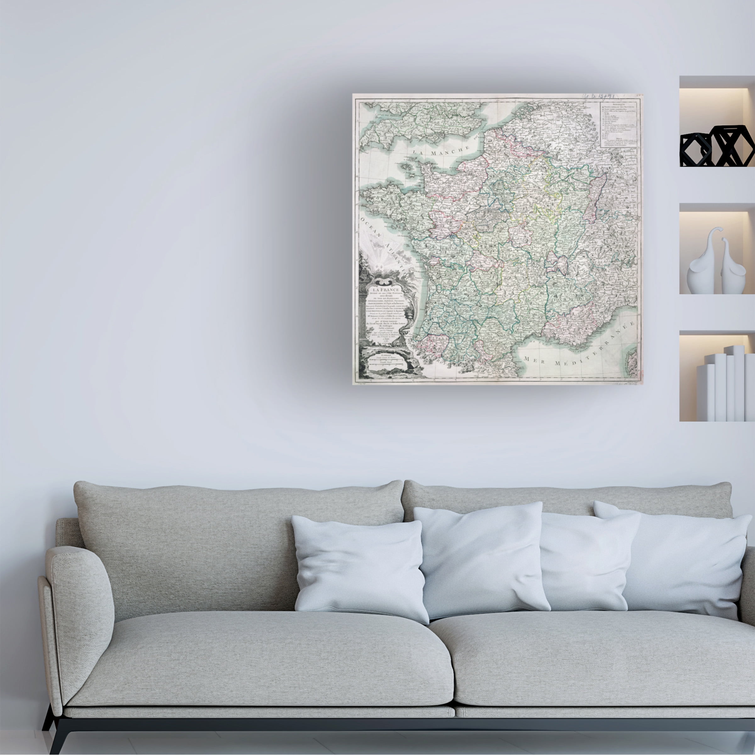 Trademark Art 'Map of France, 1765' Canvas Art by Louis Charles Desons