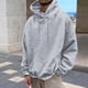 thumbnail image 5 of MHFRRA Sudadera con Capucha Estampada, Suave y Holgada, Ideal para Uso Informal y Actividades Al Aire Libre, con Tejido y Diseño Cómodos Gris claro, 5 of 5
