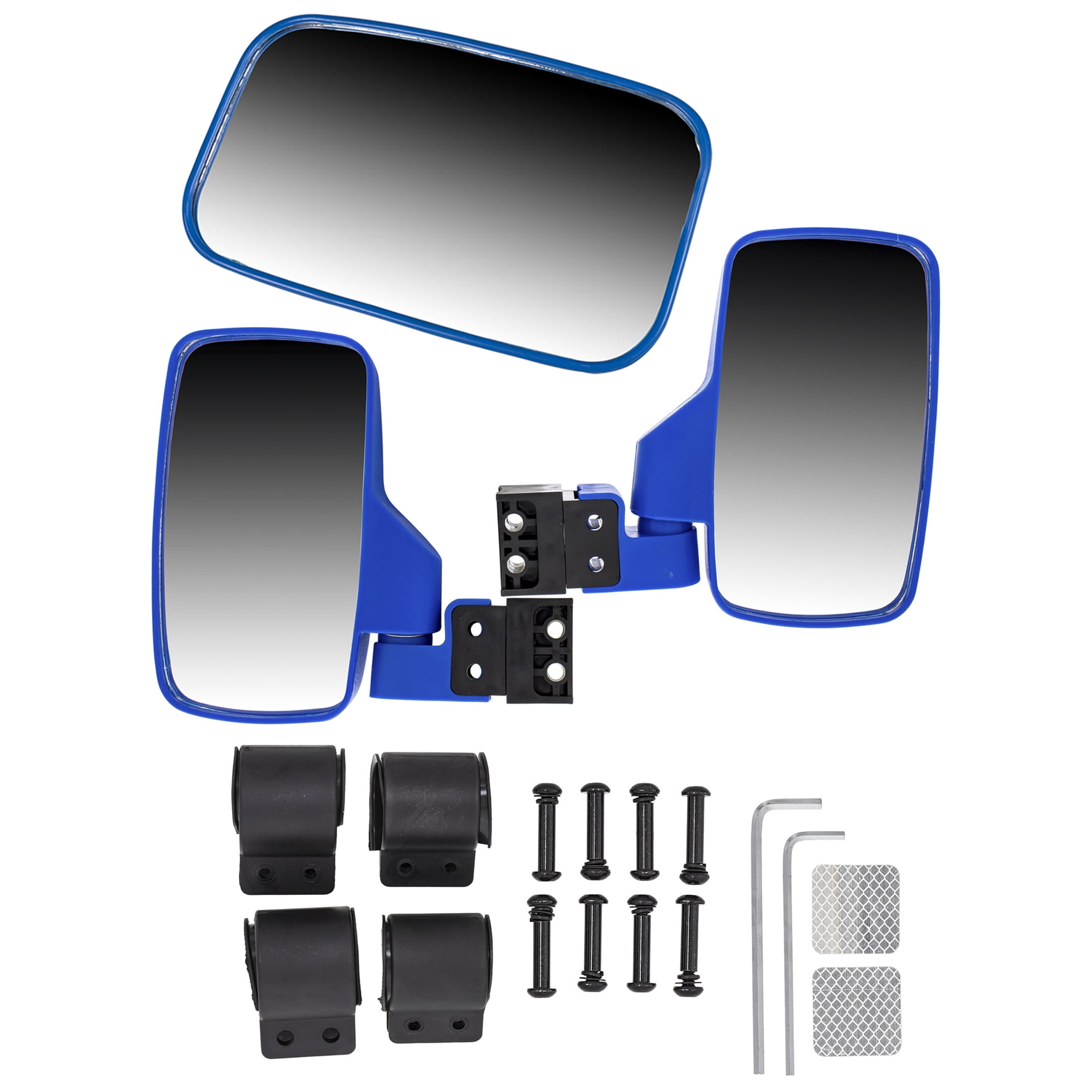 8TEN Grey Offroad Break-Away Side View Mirror Set for UTV Side x Side Utility Vehicle w/ 1.75 & 2 Roll Cage Bar High Impact Large Wide View 