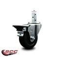 thumbnail image 2 of 3.5 Inch Soft Rubber Wheel Swivel 7/8 Inch Square Stem Caster with Brake SCC, 2 of 2