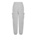 thumbnail image 5 of Womens Cargo Sweatpants Oversized Fleece Joggers Fall Fashion Outfits Y2k Clothes 2024 with Pockets 06-Light Gray L, 5 of 5
