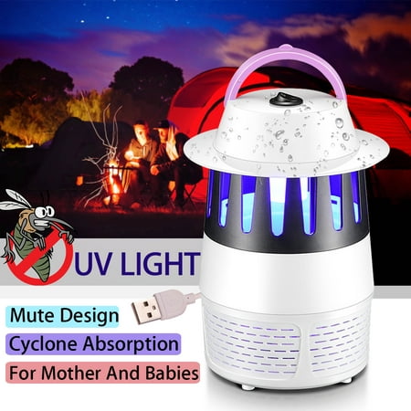 Electric Mosquito Killer Insect Bug Zapper USB Light Trap Lamp Pest Control UV LED Photocatalyst Fly Dispeller Non-Radiative Built in Fan Mosquito Catcher Home Outdoor Camping