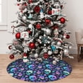 thumbnail image 5 of Lsque Skull flower cute Print Christmas Tree Skirt, Tree Skirt with Ties or Velcro, Perfect for Holiday Decorations, Halloween, and New Year-48", 5 of 7