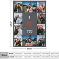 thumbnail image 4 of Fathers Day Personalised Gifts from Daughter Son-Custom Blanket with Photo Text-Customised Blankets-Multiple Colors Sizes Soft Flannel Blankets-Gifts for Dad Mum Grandma Grandfather, 4 of 6