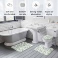 thumbnail image 6 of Watercolor Style Leaf Bathroom Rugs Set Country Green Plant Non Slip Absorbent Soft Bath Mats 3 Piece Set with Bathroom Rug, U-Shaped Floor Mat, Toilet Seat Cover Large Size, 6 of 9