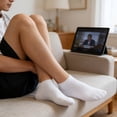 thumbnail image 3 of TELOLY 3Pairs Ankle Socks Men,Size 37-45 Athletic Socks,Extra Wide & Large Mens No Show Socks,White, 3 of 7