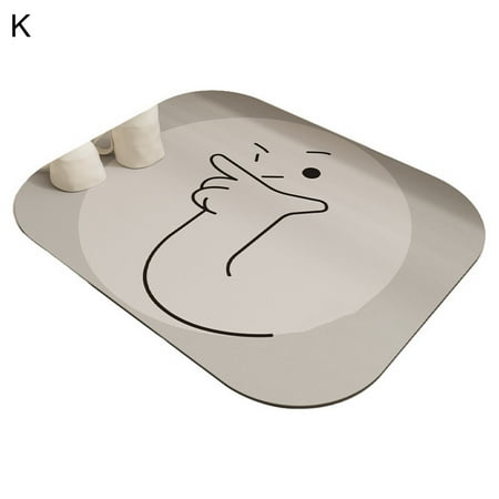 

Eastshop Drain Pad Decorative Cute Pattern Convenient Kitchen Diatom Mud Anti-slip Table Pad Kitchen Accessories