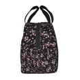 thumbnail image 4 of Black Ditsy Floral Lunch Bag Thick Aluminum Foil Cooler Tote for Women Work Picnic Gift, 4 of 7