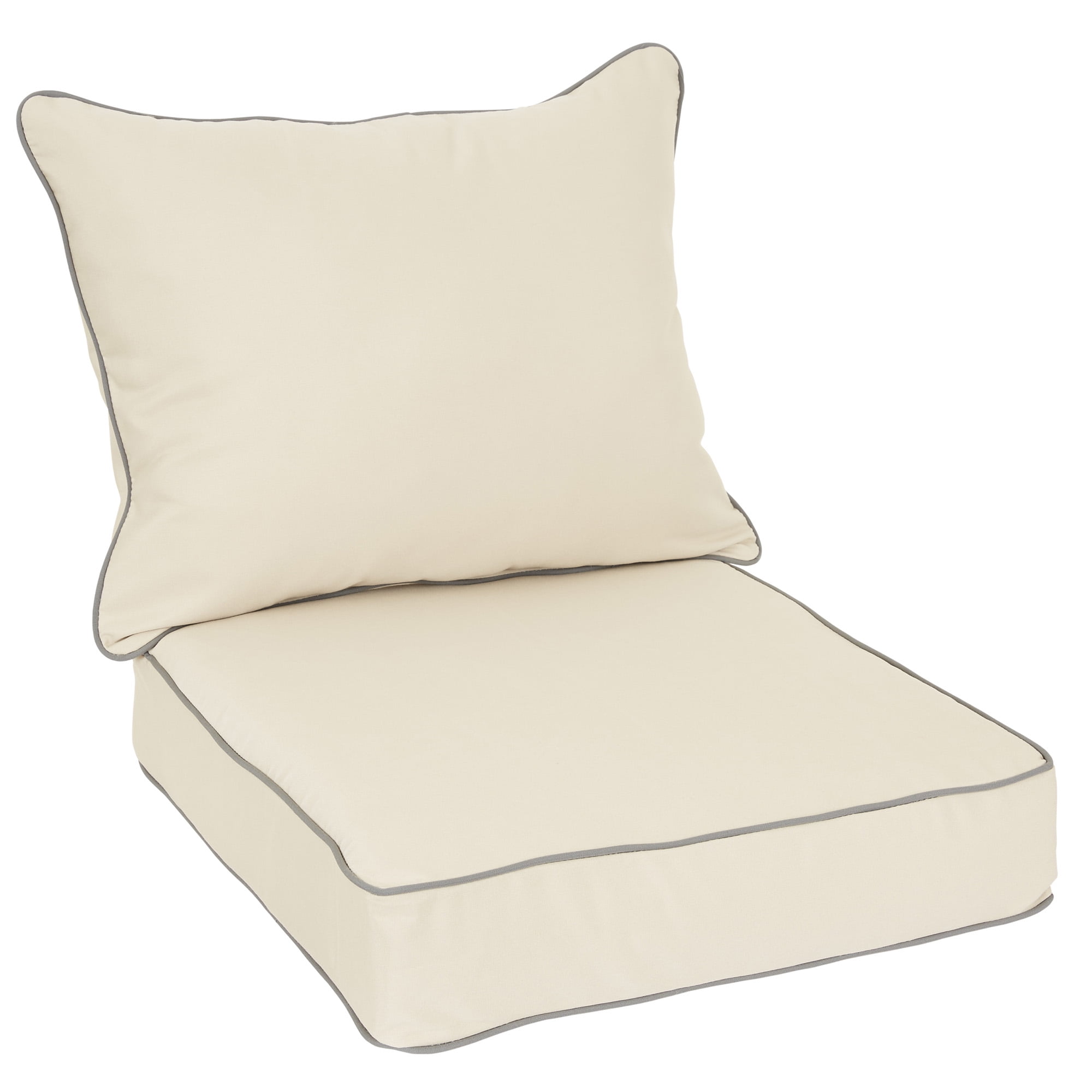 Sunbrella Charcoal Grey Indoor Outdoor Deep Seat Pillow Chair Cushion Set 