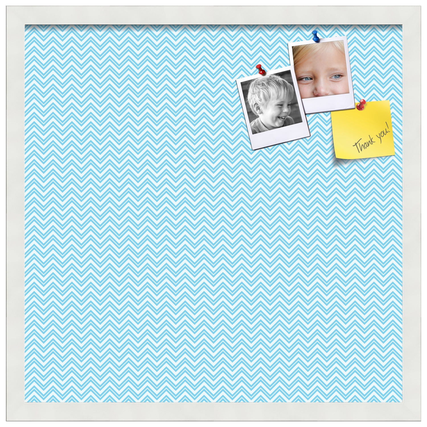 PinPix ArtToFrames 18x18 Custom Cork Bulletin Board    Poster Board Has a Fabric Style Canvas Finish, Framed in Satin White Frame (PinPix-247)