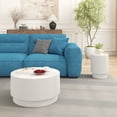 thumbnail image 6 of Round Coffee Table Set of 2, Modern Side Table Accent End Table, Circle Center Table Weather Resistant Tables for Indoor Outdoor Living Room Bedroom Apartment Gardern Balcony, White, 6 of 6