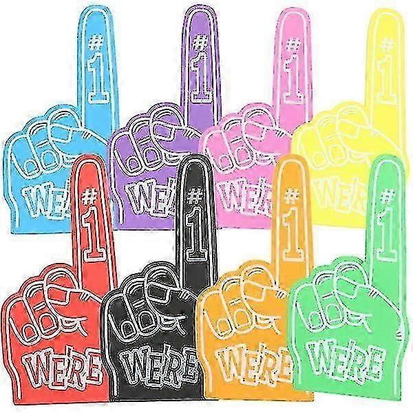8pcs Giant Foam Finger Foam Hand Pompom Colorful Cheerleading Foam Hand Vibrant For Sports