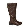 thumbnail image 2 of Happy Soda Bio-2S Leatherette Buckle Decor High Calf Motorcycle Riding Boot (Toddler/ Little Girl / Big Girl), 2 of 5