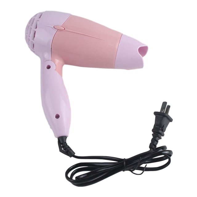 Mini Hair Dryer with Nozzle Adjustable Airflow Travel Household Hair Dryer
