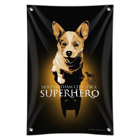 Superhero Dog Shadow Home Business Office Sign