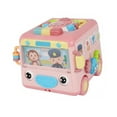 thumbnail image 3 of Autobús de juguete para niños, juguete para niños que desarrolla habilidades cognitivas, educación temprana con asa. rosa, 3 of 9