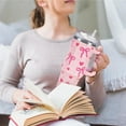 thumbnail image 6 of Pink Bow Tumbler with Lid and Straw 40oz Rhinestone Bowknot Heart Tumbler with Handle Stainless Steel Cup for Home Office Travel, 6 of 6
