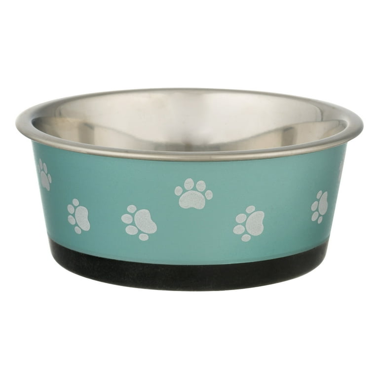 Pet Zone Deluxe Stainless Steel Pet Feeding Bowl Small Great for Dogs and Cats Assorted Design and color