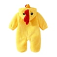 thumbnail image 2 of CUZIBR Girls Halloween Boys Fuzzy Chick Onesie Animal Romper Jumpsuit Hooded Long Sleeve Eye-Catching Trick or Treat Clothes,Yellow,3-6 Months, 2 of 8