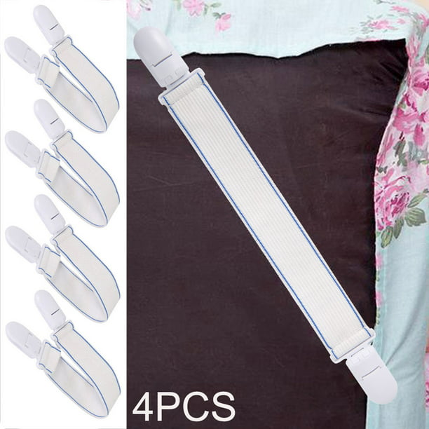 Bed Sheet Holder Straps, Corner Sheet Clips, Elastic Adjustable Sheet  Fasteners Heavy Duty Sheet Grippers For Mattresses Fitted Sheets Flat  Sheets