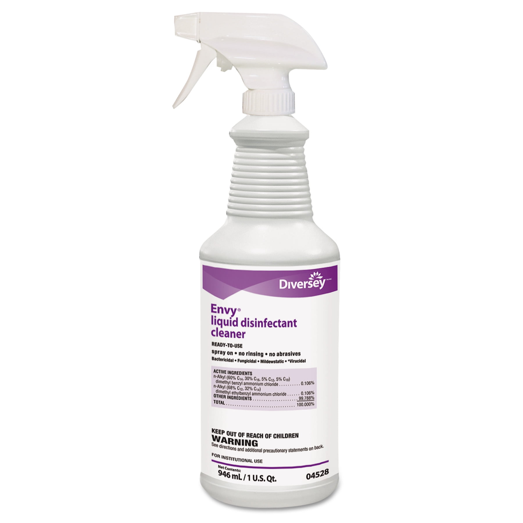 Diversey Envy Liquid Disinfectant Cleaner, Lavender, 32 oz Spray Bottle