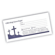 Kingdom Church Offering Envelopes - Three Crosses Design | Pack of 100