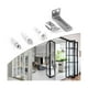 thumbnail image 5 of Juego de herrajes para puertas plegables, 2 paquetes de herrajes para puertas con rejilla, contiene pivotes superior e inferior, soporte, 5 of 5