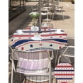 thumbnail image 5 of Outdoor Tablecloth with Umbrella Hole,July Patriotic US Flag Stars and Stripes Spillproof Waterproof Table Cloth Zippered Table Covers,Pentagram Retro Linen Washable Tablecloths for Picnic/Patio, 5 of 6