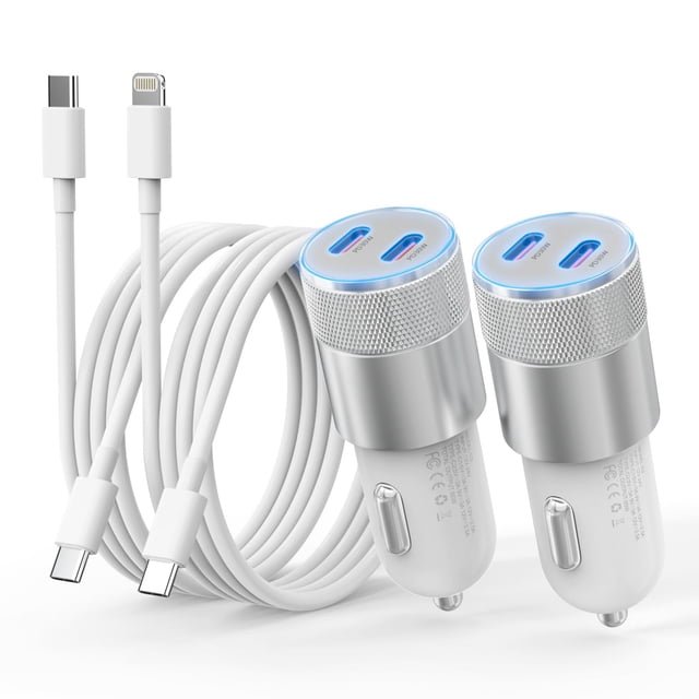 Cargador de coche SNGOAM de 60 W con doble alimentación USB-C para iPhone iPad