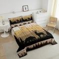 thumbnail image 4 of Erosebridal Bear Deer Bedding King,Rustic Elk Moose Mountain,Comforter Set for Teens Adults,Wood Plank Decorative Duvet Insert,Hunting Animals Pine Soft Quilt with 2 Pillowcases Lightweight Warm, 4 of 6