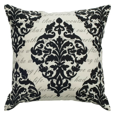 Decorative Poly Filled Throw Pillow Script Under Print Wit Hdamask 20