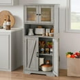 thumbnail image 2 of QinaQin Farmhouse-Style Kitchen Storage Unit, 50 Inches Tall, Freestanding Design with 4 Doors and Adjustable Shelves, Suitable for Kitchens Or Living Rooms, 2 of 7