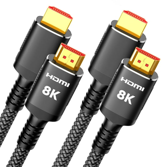 Cable HDMI Snowkids 8K 2.1 3 m, paquete de 2 unidades, 48 Gbps, 4K Ultra HD, negro