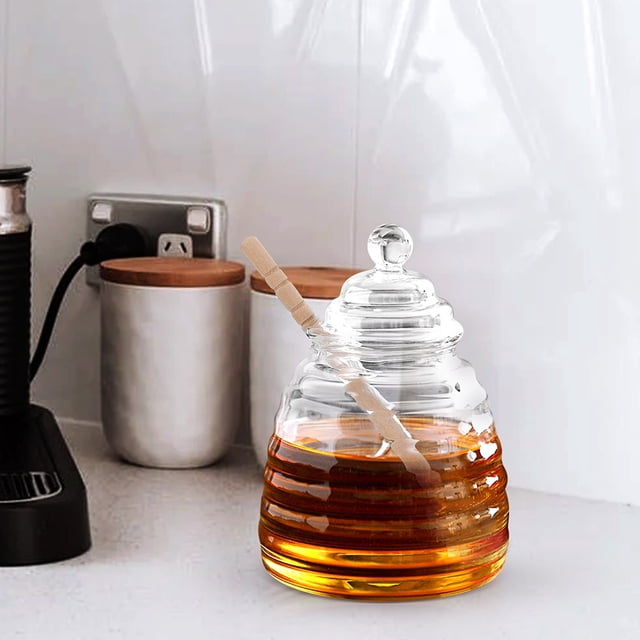 BESTYASH 1Jgo De Miel Vidrio Transparente Para Almacenar Dulces Té Y Otros