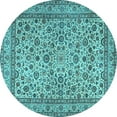 thumbnail image 1 of Ahgly Company Indoor Round Persian Light Blue Traditional Area Rugs, 7' Round, 1 of 4