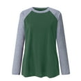 thumbnail image 4 of Birdeem Womens Plus Size Long Sleeve Color Matching Raglan Sleeve T-Shirt Tops, 4 of 5
