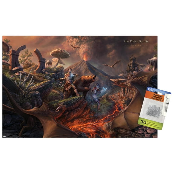 The Elder Scrolls: Online - Battle Wall Poster with Push Pins, 14.725" x 22.375"